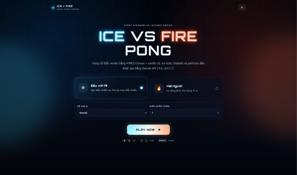 Ice Fire Pong là một tựa game arcade hiện đại lấy cảm hứng từ trò chơi Pong kinh điển
